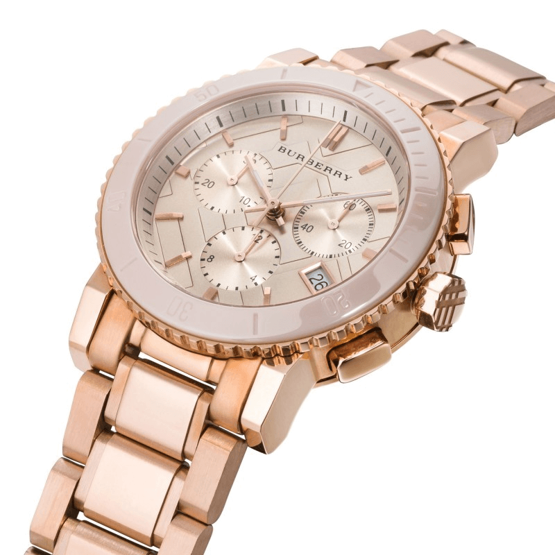 Burberry The City Rose Gold Dial Rose Gold Steel Strap Watch for Women - BU9703