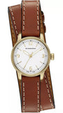 Burberry Utilitarian White Dial Brown Leather Strap Watch for Women - BU7850