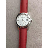 Burberry The City Silver Dial Red Strap Watch for Women - BU9232