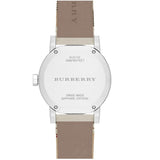 Burberry The City White Dial Beige Leather Strap Watch for Women - BU9132