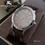 Burberry The City Grey Dial Leather Strap Watch for Men - BU9020