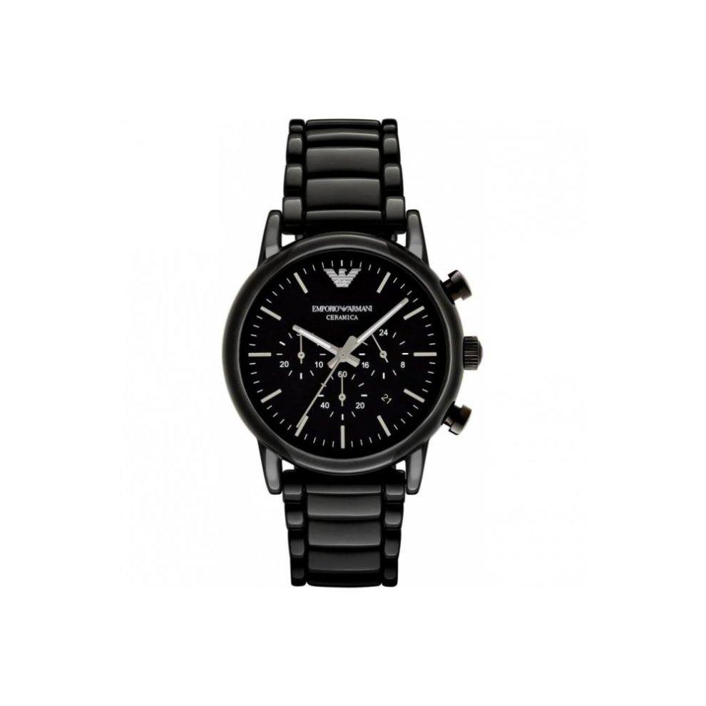 Emporio Armani Luigi Chronograph Black Dial Black Stainless Steel Watch For Men - AR1507