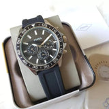 Fossil Bannon Multifunction Black Dial Black Silicone Strap Watch for Men - BQ2494