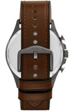 Fossil Forrester Chronograph Grey Dial Brown Leather Strap Watch for Men - FS5815