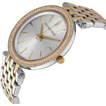 Michael Kors Darci White Dial Two Tone Steel Strap Watch for Women - MK3323