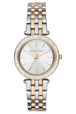 Michael Kors Darci Silver Dial Two Tone Steel Strap Watch for Women - MK3405