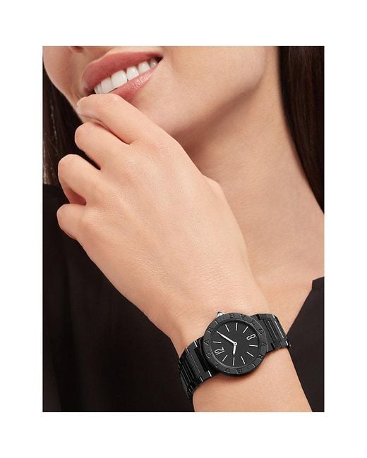 Bvlgari Bvlgari Lady Black Dial Black Steel Strap Watch for Women - BVLGARI103557