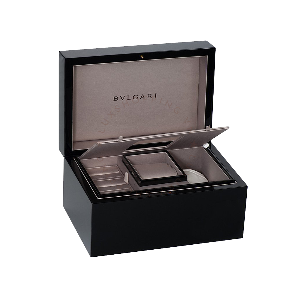 Bvlgari Divas Dream Quartz Diamonds Black Dial Black Leather Strap Watch for Women - DREAM102841