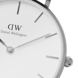 Daniel Wellington Classic Petite York White Dial Brown Leather Strap Watch For Women - DW00100244