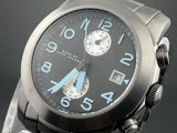 Marc Jacobs Larry Chronograph Black Dial Grey Steel Strap Watch for Men - MBM5051