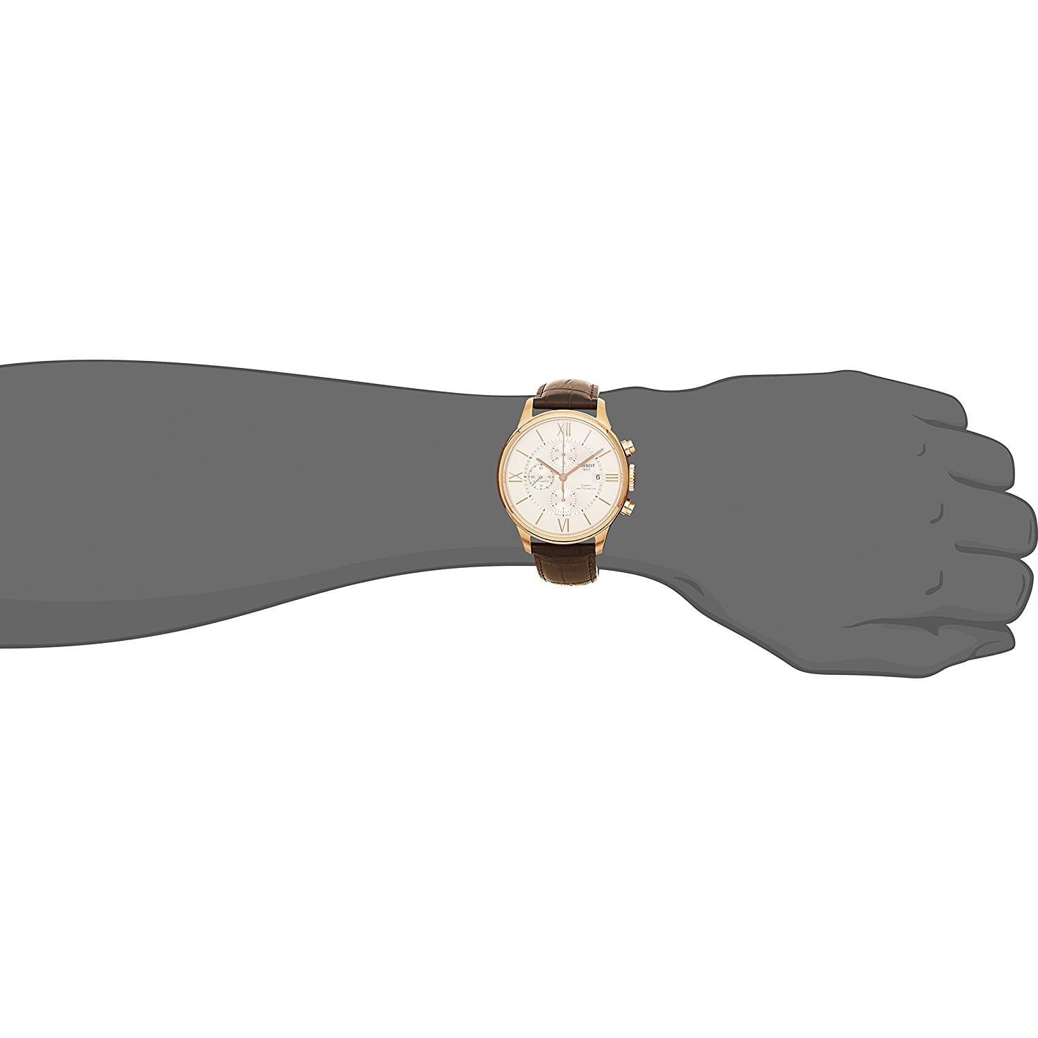 Tissot Des Tourelles Chronograph Silver Dial Brown Leather Strap Watch For Men - T099.427.36.038.00