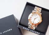 Marc Jacobs Amy Silver Dial Two Tone Steel Strap Watch for Women - MBM3194