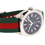 Gucci GG2570 Quartz Black Dial Green & Red Nylon Strap Watch For Men - YA142305