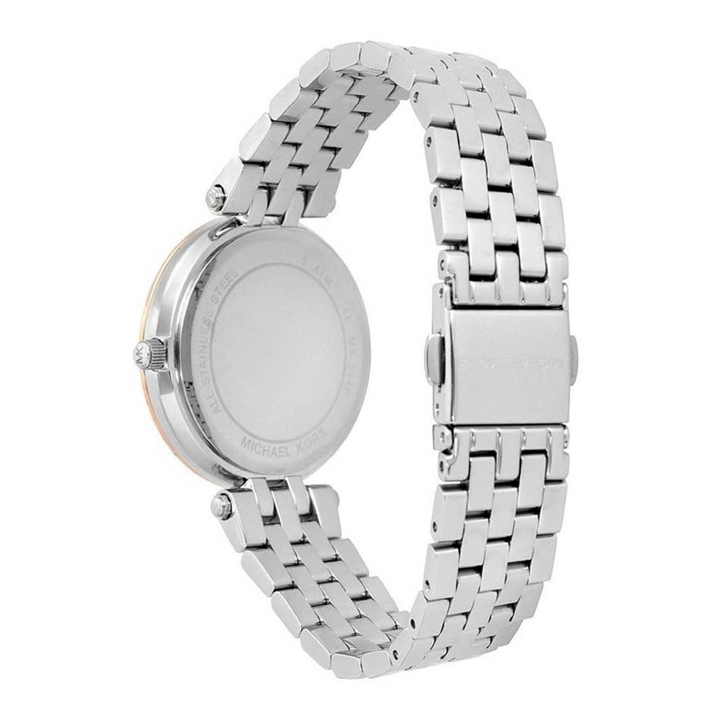 Michael Kors Darci Rose Gold Dial Silver Steel Strap Watch for Women - MK3446