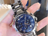 Emporio Armani Classic Blue Dial Silver Steel Strap Watch For Men - AR1635