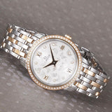 Omega De Ville Prestige Quartz Diamonds Silver Dial Two Tone Steel Strap Watch for Women - 424.25.27.60.52.001