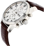 Hugo Boss Aeroliner Chronoraph White Dial Brown Leather Strap Watch For Men - 1512447