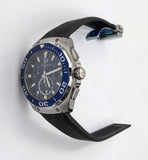 Tag Heuer Aquaracer Chronograph Blue Dial Black Rubber Strap Watch for Men - CAY111B.FT6041