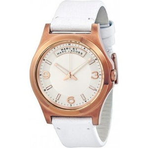 Marc Jacobs Baby Dave White Dial White Leather Strap Watch for Women - MBM1260
