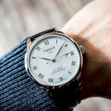 Tissot Le Locle Powermatic 80 Silver Dial Black Leather Strap Watch For Men - T006.407.16.033.00