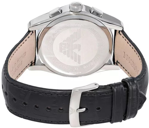 Emporio Armani Valente Chronograph Black Dial Black Leather Strap Watch For Men - AR1633