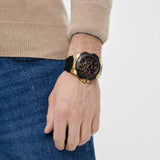 Guess Genesis Chronograph Black Dial Black Silicone Strap Watch For Men - GW0100G1