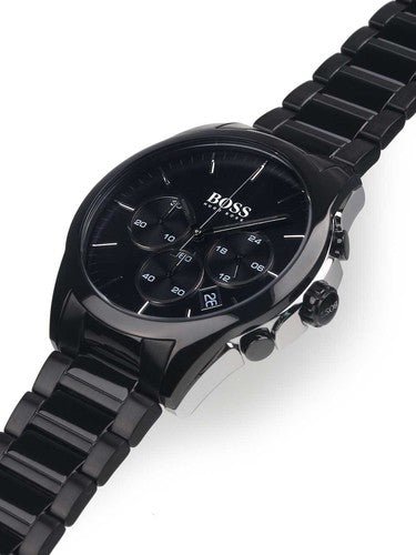 Hugo Boss Onyx Black Dial Black Steel Strap Watch for Men - 1513365
