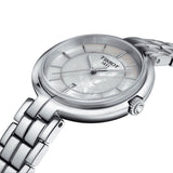 Tissot T Lady Flamingo Mother of Pearl White Dial Silver Steel Strap Watch For Women - T094.210.11.111.00