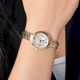 Tissot T Lady Flamingo Mother of Pearl White Dial Two Tone Steel Strap Watch For Women - T094.210.22.111.00