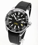 Tag Heuer Aquaracer Calibre 5 Automatic Black Dial Black Rubber Strap Watch for Men - WAY201A.FT6142