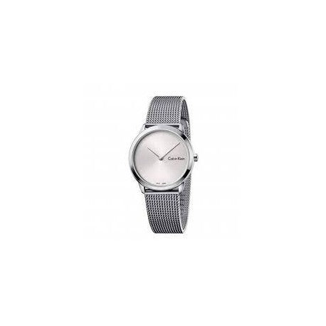 Calvin Klein Minimal Silver Dial Silver Mesh Bracelet Watch for Men - K3M211Y6