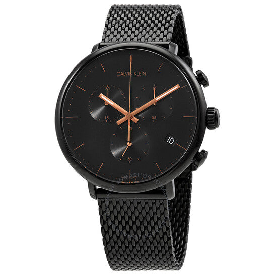 Calvin Klein High Noon Black Dial Black Mesh Bracelet Watch for Women - K8M27421