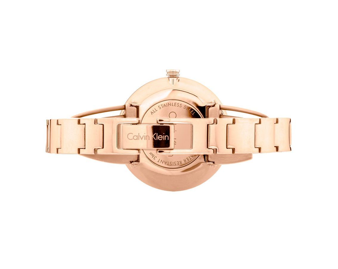 Calvin Klein Drift White Dial Rose Gold Steel Strap Watch for Women - K6S2N616