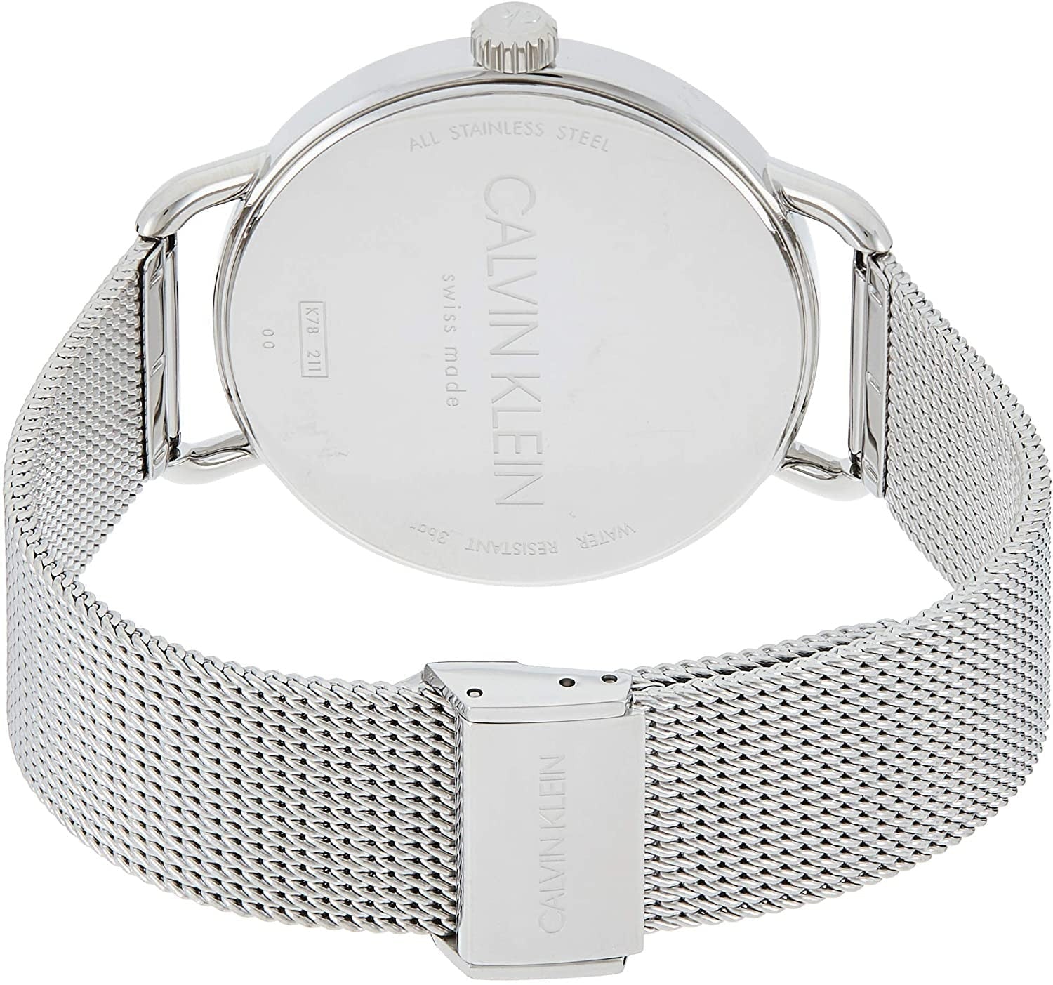 Calvin Klein City Chronograph White Dial Silver Mesh Bracelet Watch for Men - K2G27126