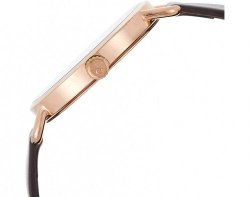 Calvin Klein Even Grey Dial Brown Leather Strap Watch for Women - K7B216G3