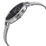 Calvin Klein Even Black Dial Silver Mesh Bracelet Watch for Women - K7B23121