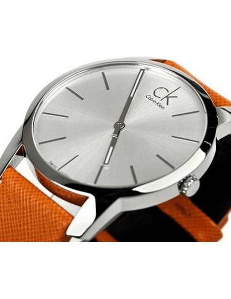 Calvin Klein City Quartz White Dial Light Brown Leather Strap Watch For Men - K2G21138