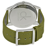 Calvin Klein City Green Dial Green Leather Strap Watch for Men - K2G211WL