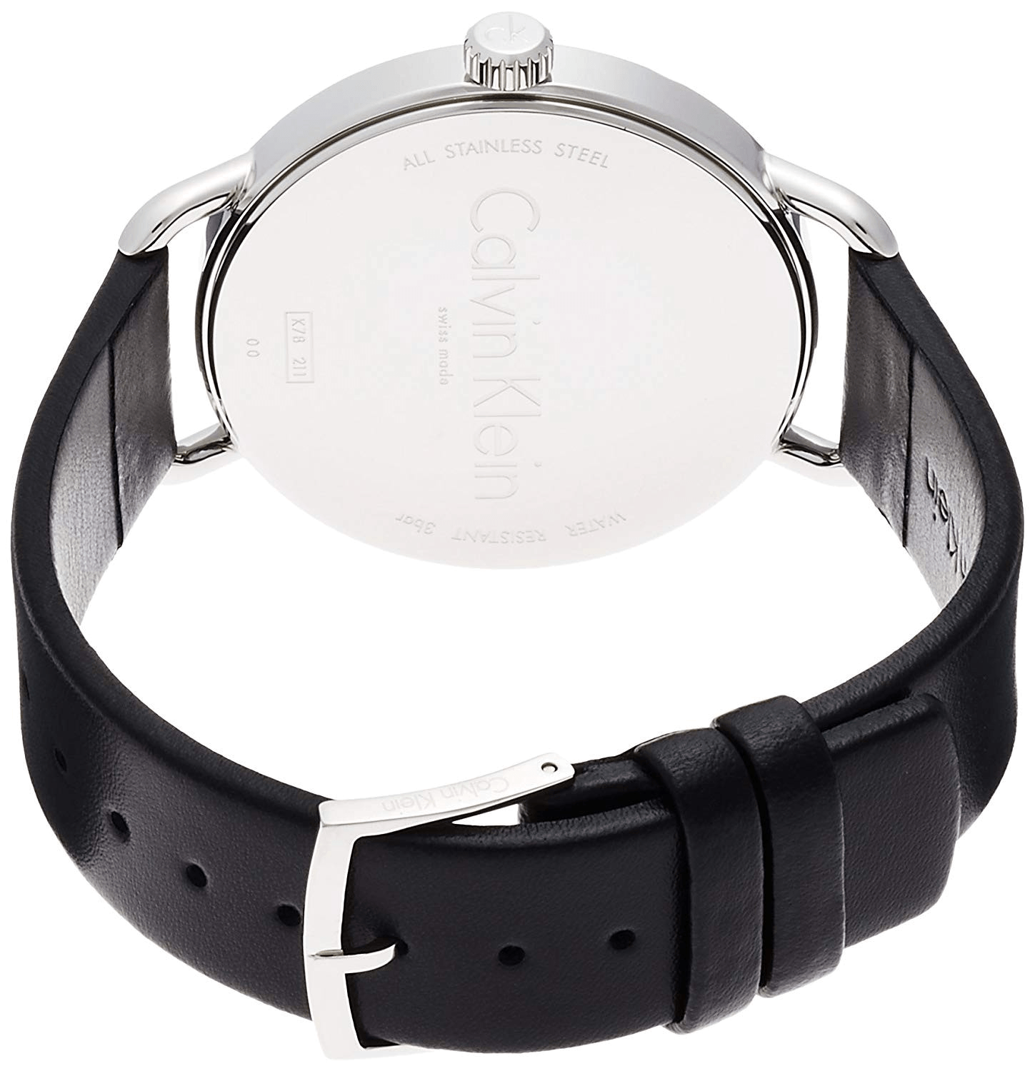 Calvin Klein City Black Dial Black Leather Strap Watch For Women - K2G23107