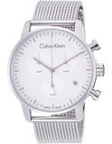 Calvin Klein City Chronograph White Dial Silver Mesh Bracelet Watch for Men - K2G27126