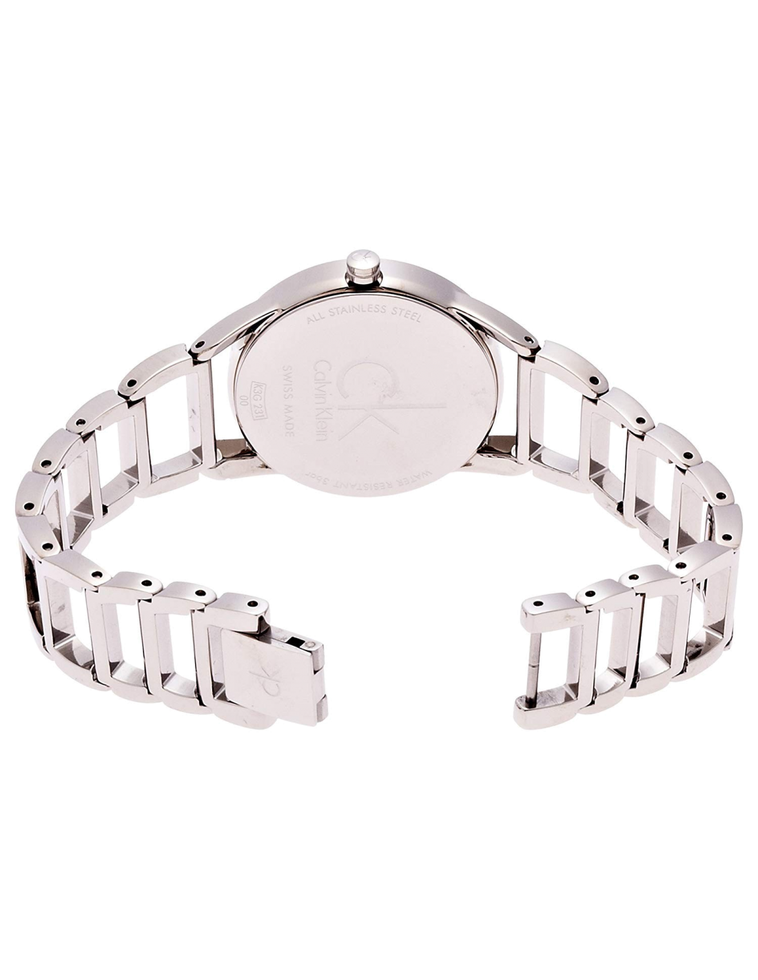 Calvin Klein Stately Black Dial Silver Steel Strap Watch for Women - K3G23121