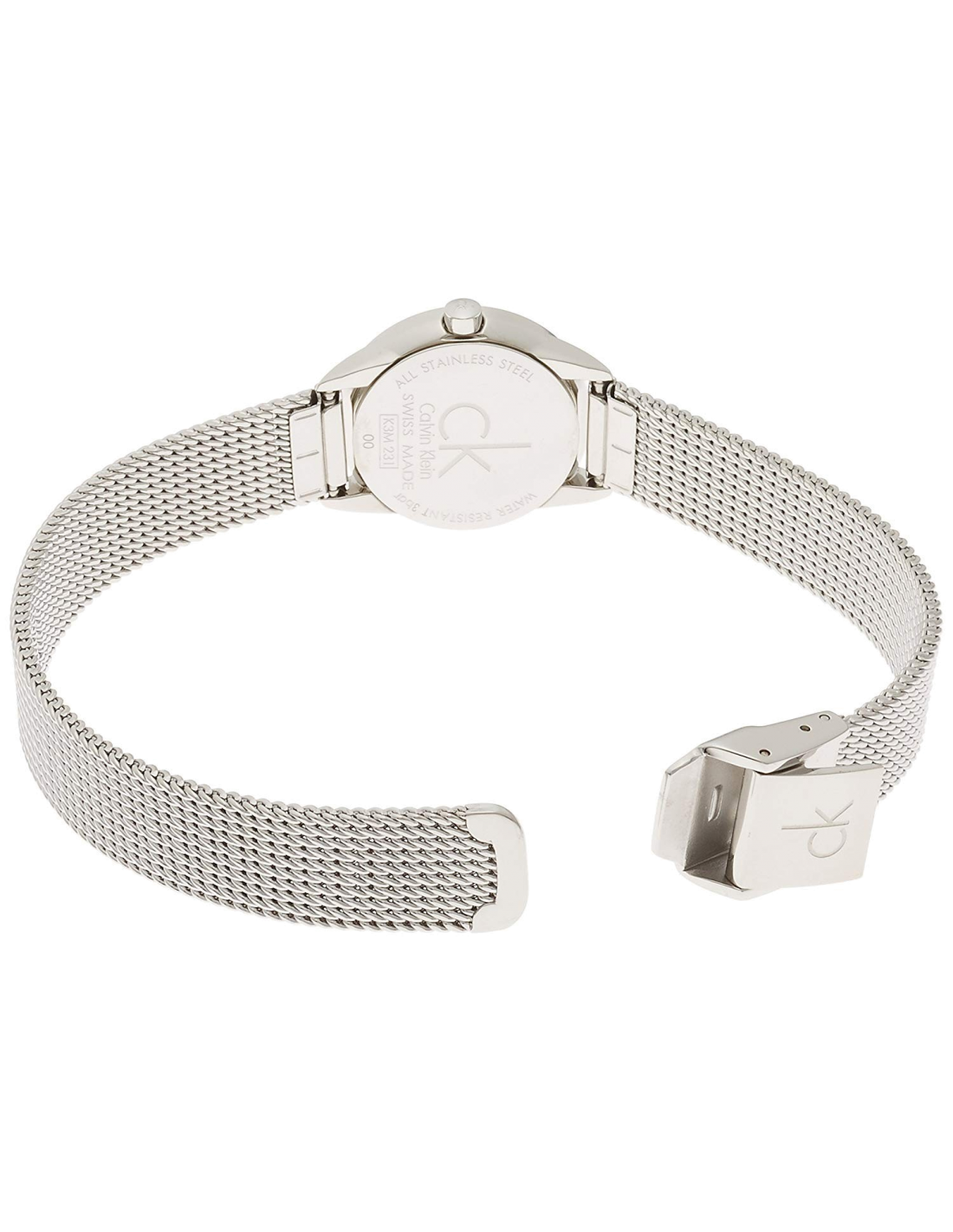 Calvin Klein Minimal White Dial Silver Mesh Bracelet Watch for Women - K3M231Y6