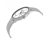 Calvin Klein Minimal White Dial Silver Mesh Bracelet Watch for Women - K3M52152