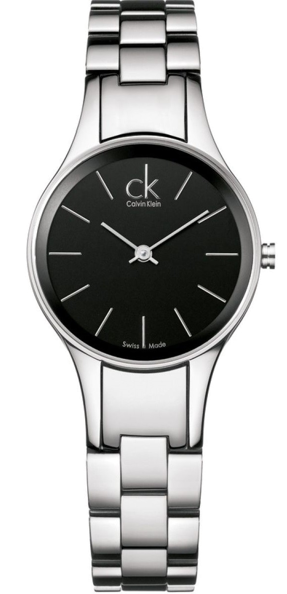 Calvin Klein Simplicity Black Dial Silver Steel Strap Watch for Women - K4323130