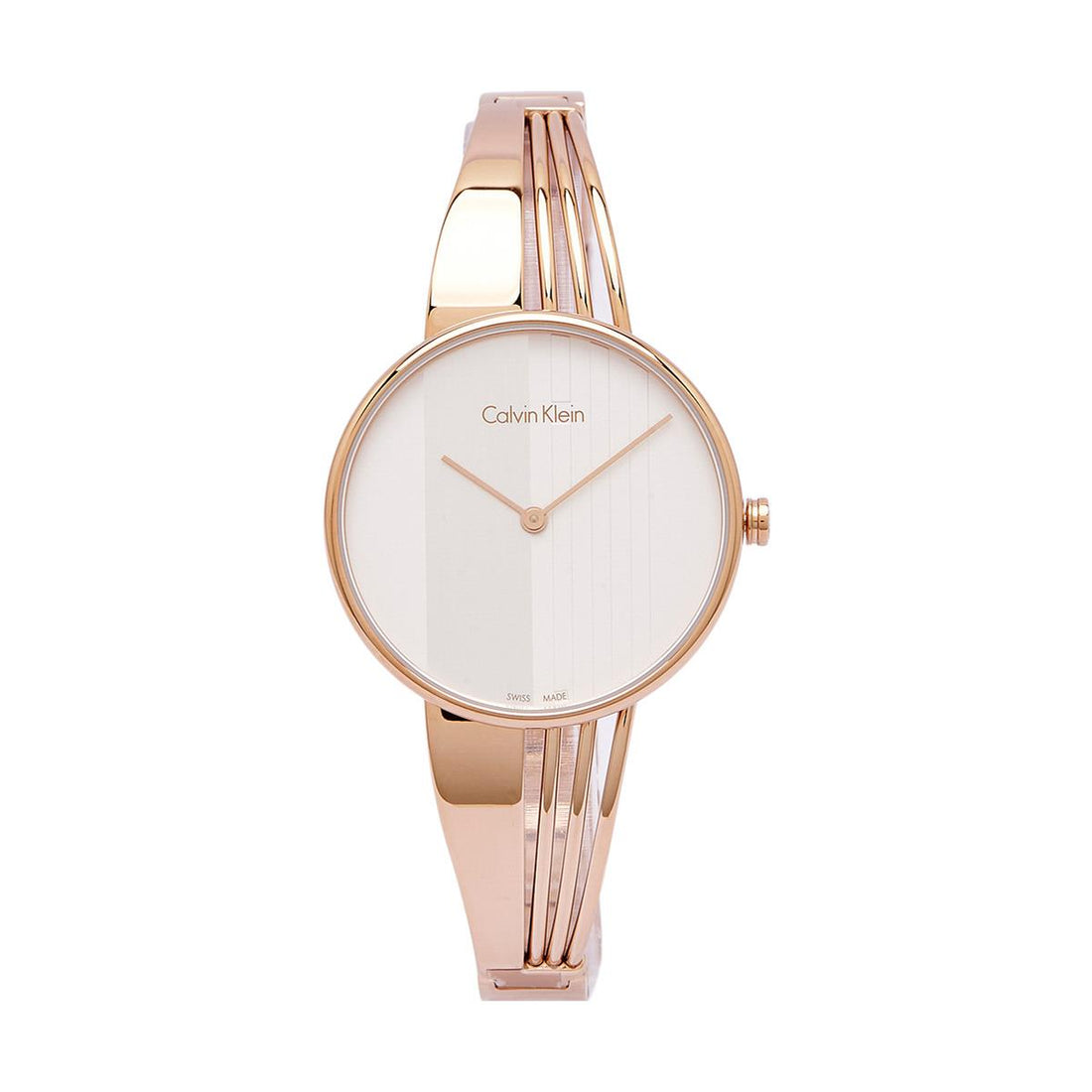 Calvin Klein Drift White Dial Rose Gold Steel Strap Watch for Women - K6S2N616