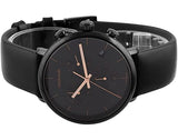 Calvin Klein High Noon Black Dial Black Leather Strap Watch for Men - K8M274CB