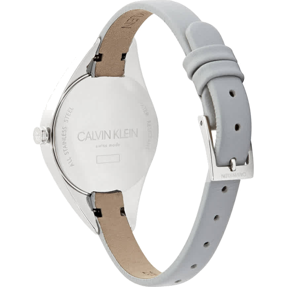 Calvin Klein Rebel Grey Dial Grey Leather Strap Watch for Women - K8P231Q4