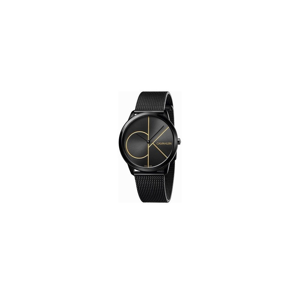 Calvin Klein Minimal Black Dial Black Mesh Bracelet Watch for Men - K3M214X1