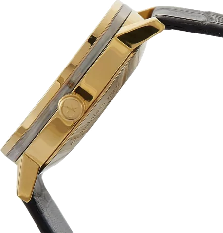 Calvin Klein Post Minimal Rose Gold Dial Black Leather Strap Watch For Men - K7622201