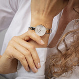 Calvin Klein Seduce Silver Dial Two Tone Steel Strap Watch for Women - K4E2N61X